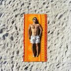 COTTON CRAFT Oversized Beach Towels - 2 Pack XXL 35x84 - The Big Kahuna 7 Foot Extra Large Beach Blanket Towel - Big & Tall - 100% Cotton Jacquard Velour Soft Luxury Towel - Sunshine Orange Yellow