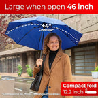 TUMELLA Inverted Windproof Umbrella, Large, Strong, Light, Portable, Automatic Reverse Folding Rain Umbrella, Durable Premium Grip, Fits Car & Backpack