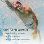 FINIS Agility Floating Swim Paddles - Strapless Design for Stroke Technique - Instant Feedback