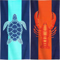 Genovega 2 Packs Oversized Beach Towel Set 36 x 72 ln Large Big Pool Camping Swim Clearance Soft Towels Travel Essentials Accessories Must Haves Vacation Necessities Adult Gifts Turtle Lobster