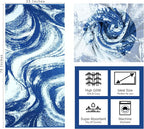 COTTON CRAFT Oversized Beach Towel - 2 Pack 35 x 70 inches XL Beach Towel - Summer Wave - 100% Cotton Jacquard Velour - Big & Huge Thick Plush 450 GSM Super Soft Luxury Towel - Pool Picnic Bath - Blue
