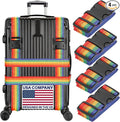 Luggage Straps for Suitcases - TSA Approved - Rainbow, 4 PK - Premium Belts for Suitcase, Briefcase & Travel Bag - Adjustable Strap Length 43" - 78"