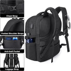 MOZETO Laptop Backpack, 17 Inch Tactical Inspired Utility Large Laptop Backpacks for Men with USB Charger Port 18x14x8 Flight Approved Personal ltem Travel Bag Computer Bag