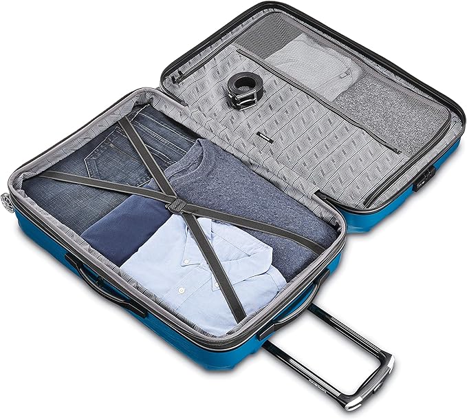 Samsonite Centric 2 Hardside Expandable Luggage with Spinner Wheels, Caribbean Blue, Checked-Large 28-Inch
