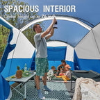 PORTAL 6/8/10 Person Family Camping Tent with Screen Room, Water Resistant Big Tunnel Tents with Rainfly, Large Family Tent for Camping, Outdoor, Patio