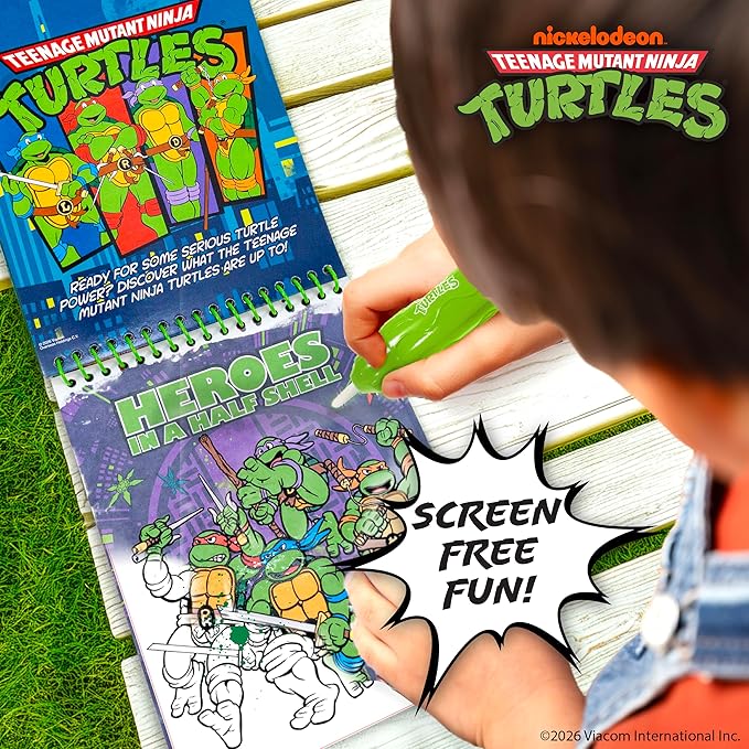Teenage Mutant Ninja Turtles® Aqua Art, Great Kids Ninja Turtles Toys, TMNT Mess Free Coloring for Toddlers Paint with Water Books for Kids, Toddler Car Activities & Travel Toys, Water Painting Book