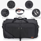 100L Travel Duffle Bag for Men, Urtala 32” Large Duffle Bag for Traveling with Shoe Compartment, Foldable Travel Duffel Bag Weekender Bag Gym Bag for Men Women Waterproof & Tear Resistant (Black)