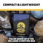 Wise Owl Outfitters Microfiber Camping Towel - Quick Dry Towel for Travel, Backpacking, Hiking, Beach, Gym & Yoga - Compact, Fast Drying & Lightweight