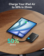 INIU PawGo Portable Charger, 45W PD 10000mAh Slim Power Bank with Built-in USB-C, Travel Airplane Camping Hiking, for Family Commuter Students Photographers