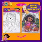 Dora Aqua Art, Includes Brush Pen and Reusable Water Reveal Pages, Mess Free Coloring for Toddlers, Travel Toys for Little Ones, Road Trip Essentials, Kids Airplane Activities, No Mess Coloring