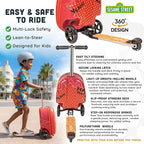 Sesame Street Elmo Ride-On Scooter Suitcase for Kids – Hardside Lightweight Carry-On Luggage with Foldable Scooter & LED Wheels