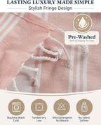 LANE LINEN Large Pool Towels, XL Beach Towel 2 Pack, Pre-Washed, No Shrink, Quick Dry Oversized Beach Towels, Stylish Beach Towel for Women, Sand Free Towel, 39"x71" - Quartz Pink