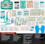 General Medi 150 Pieces Hardcase First Aid Kit - First Aid Box Contains Premium Medical Supplies for Travel, Home, Office, Vehicle, Camping, Workplace & Outdoor