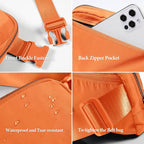 YOSHUYUKI Fanny Pack Cross Body Bag Small Crossbody Bags for Women Men Trendy Nylon Waterproof Mini Purse Travel Running Belt Lulu Dupes Bum Hip Chest Waist Pack Side Bag Must Have Orange