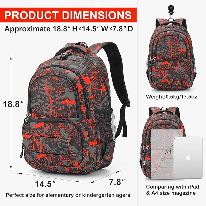 rickyh style Lightweight Elementary Durable Backpack Student Kids Waterproof Backpack