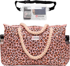 Beach Bag and Pool Bag Has Cooler Pocket, 7 Pockets Total, Zip Top. Family Size Waterproof Beach Tote