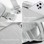 ODODOS Unisex Mini Belt Bag with Adjustable Strap Small Fanny Pack for Workout Running Traveling Hiking, Light Grey
