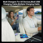Multi Charging Cable 4ft 2Pack 4 in 1 Charger Cord,Doub Tyep-C Multiple Rapid Nylon Braided Cable USB Charging Cable Multi Phone Charger Cord with Type C Micro Lightning USB Connectors for Cell Phones