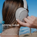 JLab JBuds Lux ANC, Over Ear Headphones, Active Noise Cancelling, Bluetooth, Cloud White