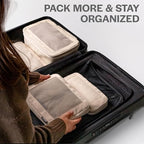 Aerotrunk Compression Packing Cubes for Travel - Luggage Organizer Bags - Double Zipper Packing Cubes for Suitcases (12-Pack, Black)