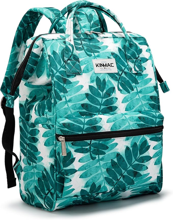Kinmac Laptop Backpack for Women and Men, Large Capacity Travel Backpack for 15.6 inch Laptop Computer (Olive Leaf)