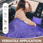 Tirrinia Travel Blanket and Pillow Set, Soft Compact Airplane Blanket with Foot Pockets, 4-in-1 Travel Essentials for Women Men, Portable Travel Gifts for Her, Travel Blanket for Airplanes, Cars