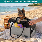 PetAmi Dog Purse Carrier for Small Dogs Cats, TSA Airline Approved Soft-Sided Pet Carrier with Pockets, Ventilated Travel Tote Bag with Bed & Shoulder Strap, Puppy Kitten, Max 12 lbs, Stripe Black