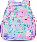 mibasies Toddler Backpack for Girls 2-4: Preschool Kindergarten Backpack - Cute Kids Backpacks for Girls - Flower Light Blue
