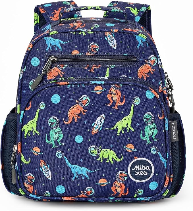 mibasies Toddler Backpack for Boys 2-4: Preschool Kindergarten Backpack - Cute Kids Backpacks for Boys - Dinosaur Blue