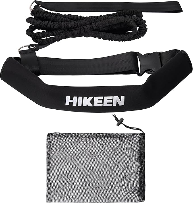 Hikeen Swimming Training Belt - 4M Tether for Swim in Place, Stationary Harness, Aquatic Resistance Belt