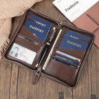 Polare Full Grain Leather Passport Holder Cover Case for Men and Women RFID Blocking Family Travel Wallet Holds 6 Passports