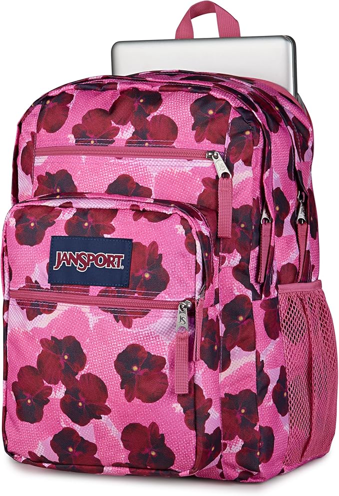 JanSport Laptop Backpack - Computer Bag with 2 Compartments, Ergonomic Shoulder Straps, 15” Laptop Sleeve, Haul Handle - Pop Art Pansies