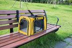Soft Sided Carrier for Small Medium Cats Dogs ,TSA Airline Approved Collapsible Travel Pet Carrier (Medium, Yellow)
