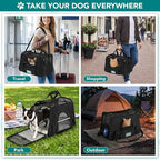 PetAmi Airline Approved Pet Carrier for Cats & Small Dogs, Soft Sided TSA Travel Carrier Bag with Sherpa Bed, Breathable Mesh Ventilation, Collapsible Bowl, Fits Under Seat, Up to 18 lbs, Small Black