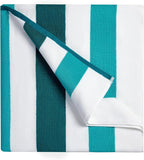 Bornbay Cotton Oversized Beach Towel - Extra Large 40"X70" Plush Thick Pool Towel, XL Fluffy Cyan Green Beach Towels Stripe Swimming Towel for Adults Mens Women