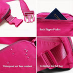 YOSHUYUKI Fanny Pack Cross Body Small Crossbody Bags for Women Men Trendy Nylon Waterproof Mini Purse Travel Running Belt Bag Lulu Dupes Bum Hip Chest Waist Pack Side Bag Must Have Hot Pink