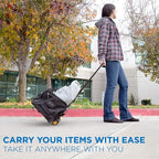 Mount-It! Folding Luggage Cart and Dolly | 77 Lb Capacity | Portable Lightweight Luggage Trolley Cart with Telescoping Handle and 4 Rubber Wheels | Steel Frame