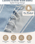 LANE LINEN Beach Towel 4 Pack, Oversized Beach Towels for Adults, Lightweight Travel Beach Towels, Pre-Washed for Soft Hand Feel, Quick Dry Beach Towels, 39"x71" - Sky Blue