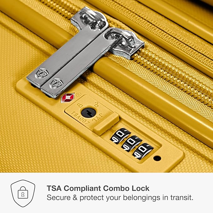 Traveler's Choice Pagosa Hardshell Expandable Luggage with Spinner Wheels, Yellow, 30-Inch Large