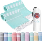2 Pack Turkish Beach Towels Quick Dry Sand Free Oversized Bath Pool Swim Towel Extra Large XL Blanket Adult Travel Cruise Accessories Must Haves Clearance Stuff Necessities Vacation Essentials