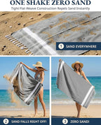 LANE LINEN Towels for Women, 2 Pack Oversized, Pre-Washed, No-Shrink, Sand Free, Quick Dry, Lightweight Travel Towels, Soft Bath Use, 39"x71" – Smoky Black
