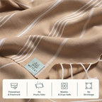 WETCAT Turkish Beach Towel Oversized (38"x71") 100% Turkish Cotton, Made in Turkey - Sand Free, Extra Large, Ultra Soft, Quick Drying, Compact & Lightweight for Travel - Tawny Brown