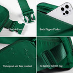 YOSHUYUKI Cross Body Fanny Packs for Women Men Fashion Waist Bag Pouch Nylon Small Travel Crossbody Bags Mini Purse Everywhere Belt Bag Bum Bag for Workout Running Hiking Everglade Green
