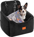 HiPetpy Dog Car Seat 6" Elevated Memory Foam Booster Seat for Small Medium Dogs Under 35 lbs with Pet Blanket, Washable Pet Car Seat with Safety Leash, Anti-Slip Base and Storage Pockets