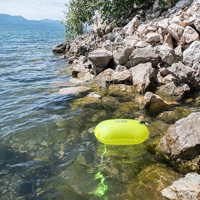 JOTO 2 Pack Swim Buoy Float for Open Water, Swimming Belt Bubble Safety Float with Adjustable Waist, Snorkeling, Swim Training, Triathletes, Kayaking