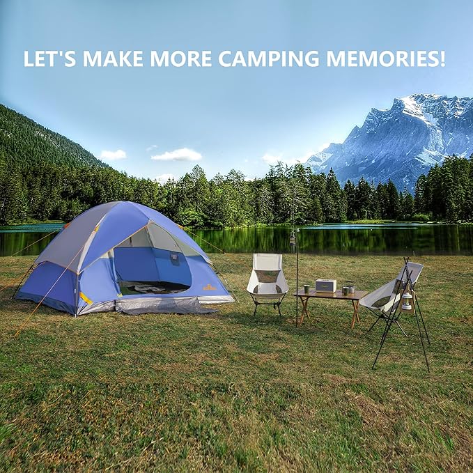 ASFANES Sundome Camping Tent with Rainfly, 2/4/6/10 Person Tent Sets Up in 10 Mins, Weatherproof Shelter for Camping, Festivals, Backyard, Sleepovers, & More
