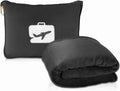 EverSnug Travel Blanket and Pillow - Ultra-Soft, Compact & Lightweight, 65x40 Inches, with Carry Case, Luggage Sleeve & Backpack Clip for Airplane Comfort (Black)