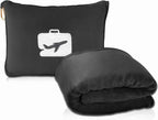 EverSnug Travel Blanket and Pillow Value Bundle – Compact & Lightweight | 2 in 1 Airplane Blanket with Soft Bag Pillowcase, Hand Luggage Sleeve and Backpack Clip | Color Includes Pink & Black