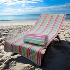 COTTON CRAFT Oversized Beach Towel - 2 Pack 35 x 70 inches XL Beach Towel - 100% Cotton Velour - Big & Huge - Thick Plush 450 GSM Super Soft Luxury Towel - Pool Picnic Bath - Pink Multi