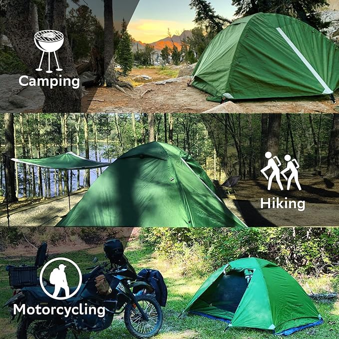 Clostnature Lightweight Backpacking Tent - 1/1.5/2/3/4/6 Person Ultralight Waterproof Camping Tent, 3 Season Large Size Easy Setup Tent for Family, Outdoor, Hiking and Mountaineering